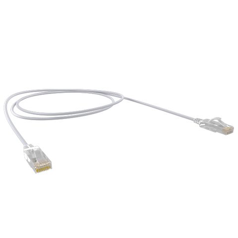 CERTECH Cat6A 30AWG UTP 10G RJ45 Patch Lead, Grey PVC Jacket, 1.25m