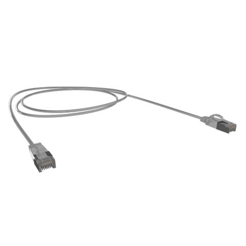 CERTECH Cat6A 34AWG S/FTP 10G RJ45 Patch Lead, Grey LSZH Jacket, 2.5m