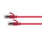 CERTECH Cat6A 34AWG S/FTP 10G RJ45 Patch Lead, Red LSZH Jacket, 0.75m