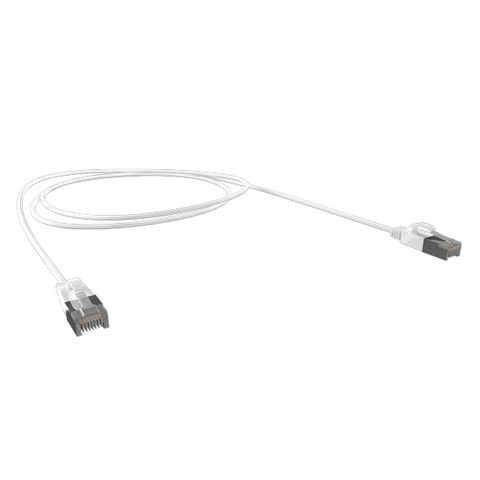 CERTECH Cat6A 34AWG S/FTP 10G RJ45 Patch Lead, White LSZH Jacket, 1.5m