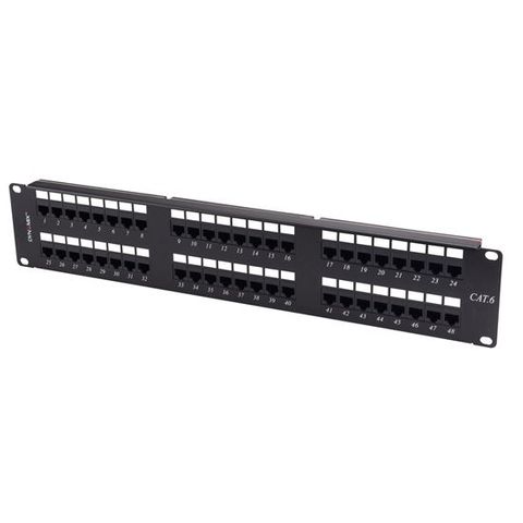 CERTECH 2RU 48 Port 19" Cat6 UTP Patch Panel