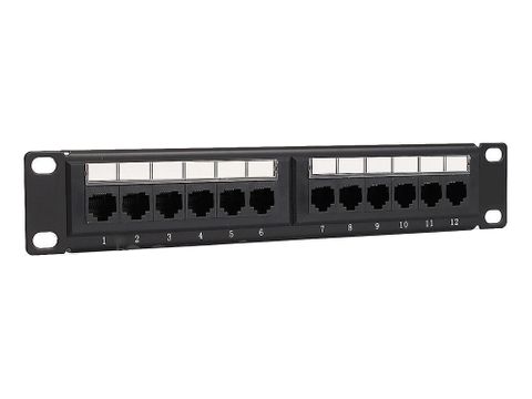 10" 12 Port Cat5e Patch Panel for Mini Cabinets