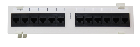 Mini 12 Port Surface Mount Patch Panel, Cat6 Rated