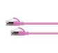 CERTECH Cat6A 34AWG S/FTP 10G RJ45 Patch Lead, Pink PVC Jacket, 0.5m