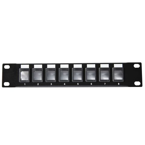 10" 8 Port Unloaded Keystone Patch Panel for Mini Cabinets