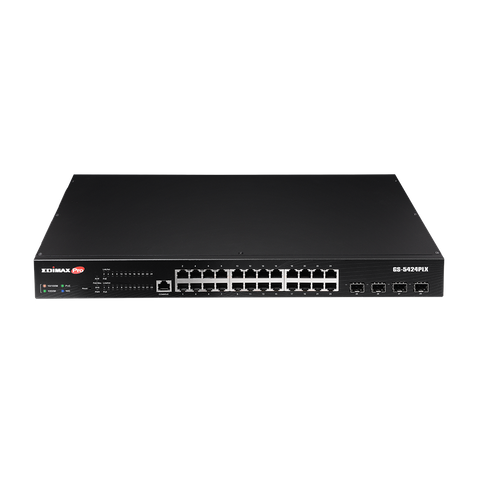 EDIMAX 24 Port Gigabit PoE+ Managed Switch w/ 4-Port 10GbE SFP+ Uplinks