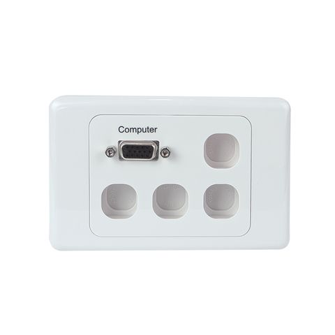CERTECH Single VGA Face Plate w/ 4 Blank Inserts