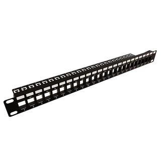1RU 19" 24 Port Unloaded UTP Patch Panel, with Rear Support Bar