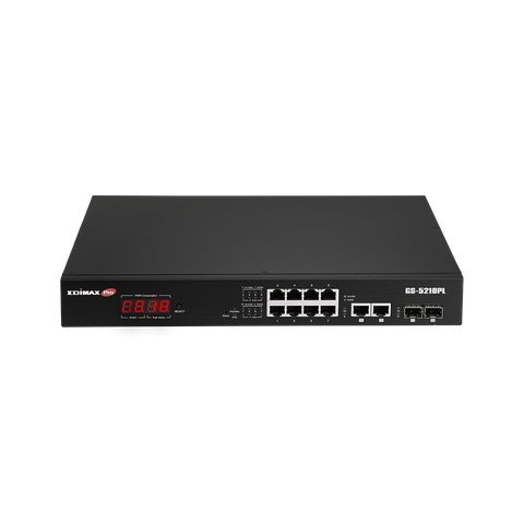 EDIMAX 12 Port Gigabit PoE+ Long Range Managed Switch w/ 2 Gigabit RJ45 & SFP Combo Ports