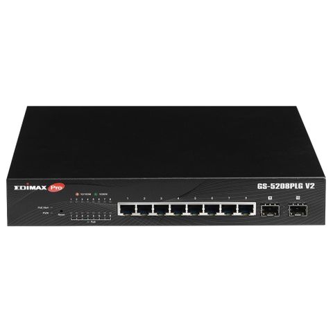 EDIMAX 8 Port Gigabit PoE+ Managed Switch w/ 2 SFP Slots