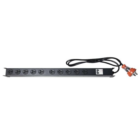 CERTECH Vertical PDU, 10 x 10 Amp 3 Pin Outlets w/ Captive 15 Amp Plug