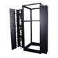 25RU 4 Post Depth Adjustable Open Frame. Inc. 2 x Vertical Cable Management Ducts & 1 x Shelf
