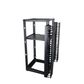 25RU 4 Post Depth Adjustable Open Frame. Inc. 2 x Vertical Cable Management Ducts & 1 x Shelf