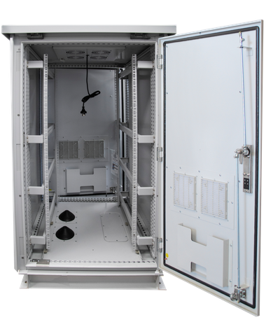 CERTECH 27RU 800mm Deep Outdoor Freestanding Cabinet w/ Front & Rear Doors. IP45 Rated