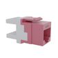 Cat6 RJ-45 UTP Keystone Jack. Pink, 180 degrees, 12pc Pack