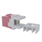Cat6 RJ-45 UTP Keystone Jack. Pink, 180 degrees, 12pc Pack