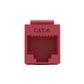 Cat6 RJ-45 UTP Keystone Jack. Red, 180 degrees, 12pc Pack
