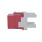Cat6 RJ-45 UTP Keystone Jack. Red, 180 degrees, 12pc Pack