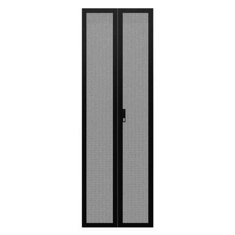 CERTECH Perforated Steel Barn Doors for 37RU 600mm Wide Premier Series Racks, w/ Push Button Lock