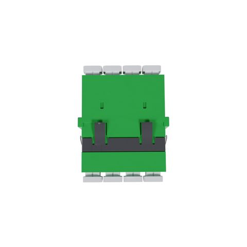 Fibre Adaptor, LC APC Quad OS2 (Green) - Flangeless