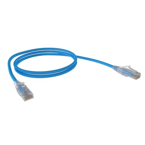 CERTECH Cat6A 26AWG UTP 10G RJ45 Patch Lead, Blue LSZH Jacket, 1.5m