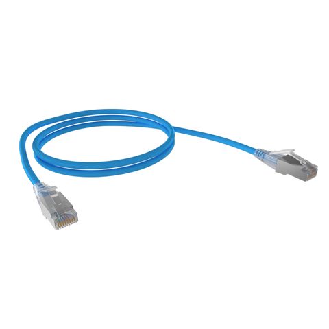 CERTECH Cat6A 26AWG S/FTP 10G RJ45 Patch Lead, Blue LSZH Jacket, 1.5m