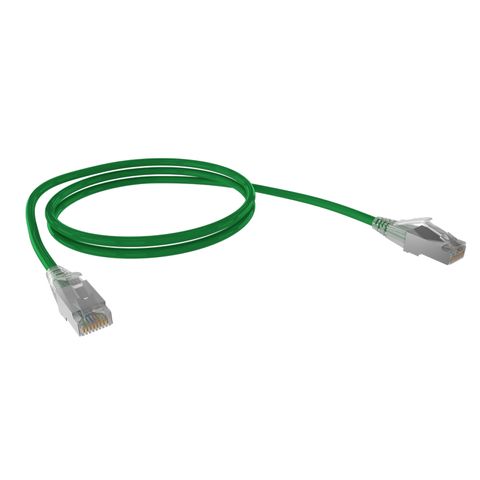CERTECH Cat6A 26AWG S/FTP 10G RJ45 Patch Lead, Green LSZH Jacket, 5m