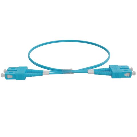 SC-SC OM4 Duplex Fibre Lead, Aqua LSZH Jacket - 0.5m