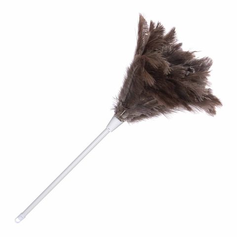 MEDIUM OSTRICH FEATHER DUSTER WITH PLASTIC HANDLE