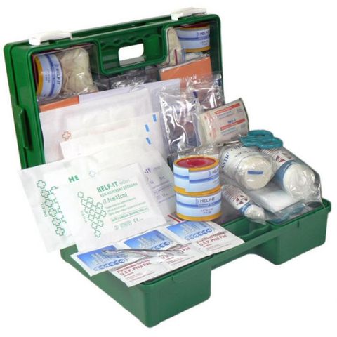 FIRST AID KIT FAK016PB INDUSTRIAL & COMMERICAL 1-25 PERSON IN GREEN PLASTIC WALL