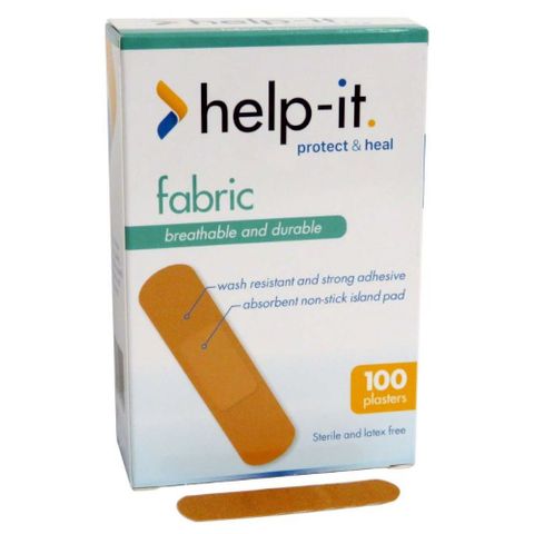 HELP-IT FIRST AID FABRIC PLASTERS 19MM X 72MM 100S