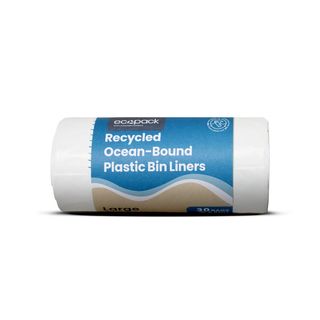 ECOPACK OCEAN-BOUND RECYCLED 36L WHITE RUBBISH BAGS ROLL OF 30 - 580 X 710