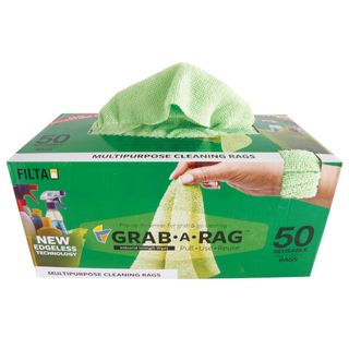 GRAB-A-RAG GREEN MICROFIBRE CLOTH 30CM X 30CM IN A BOX 50S