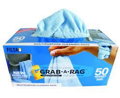 GRAB-A-RAG BLUE MICROFIBRE CLOTH 30CM X 30CM IN A BOX 50S