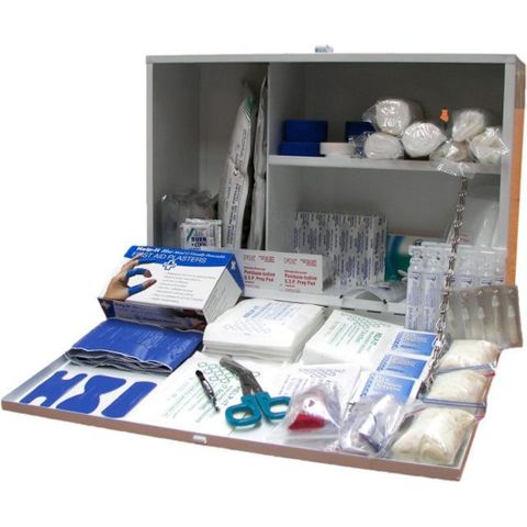 FIRST AID KIT FAKFOOD3 LARGE RESTAURANT & CATERING IN WHITE METAL WALLMOUNTABLE