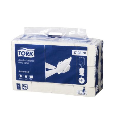 TORK H4 ADVANCED U/SLIM I/FOLD WHITE 1 PLY P/TOWEL 150S X 20