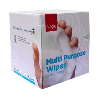 MULTI PURPOSE 42GSM WHITE LOW LINTING WIPES 34 X 32CM 100S