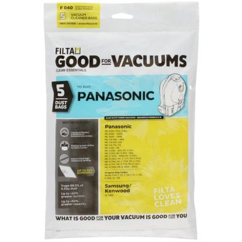 NATIONAL PANASONIC M/L VACUUM BAGS 5S - F040