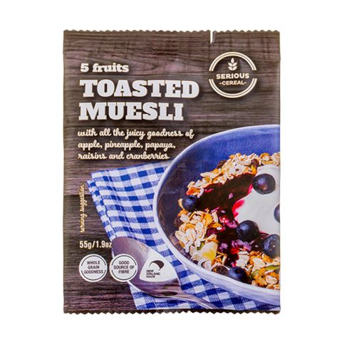 SERIOUS CEREAL TOASTED MUESLI 40G BREAKFAST CEREAL PORTIONS 48S - HPCTM