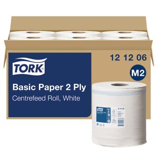 TORK M2 UNIVERSAL CENTREFEED WHITE 2 PLY PAPER TOWEL ROLL 160M X 20CM X 6S