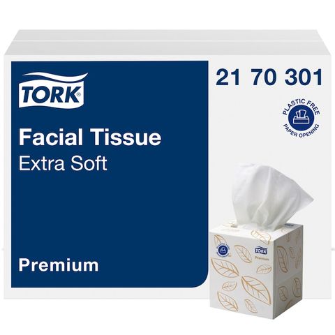 TORK F1 PREMIUM EXTRA SOFT WHITE 2 PLY CUBED F/TISSUE 90S X 24
