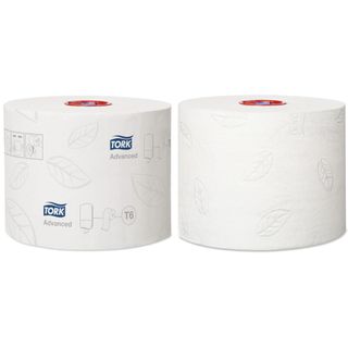 TORK T6 ADVANCED WHITE 2 PLY MID-SIZE T/ROLL 100M X 27S