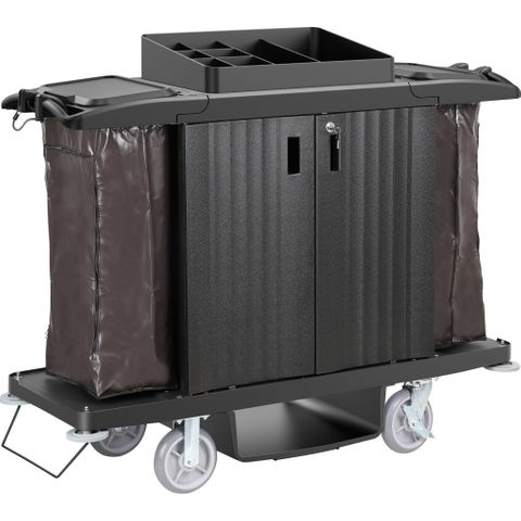 DELUX HOUSEKEEPING TROLLEY / CART WITH LOCKABLE DOORS
