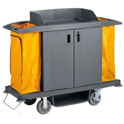 DELUX HOUSEKEEPING TROLLEY / CART WITH LOCKABLE DOORS