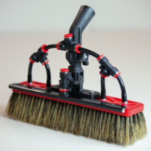 TUCKER 29CM BOAR BRUSH W/ RINSE BAR, 4 JETS & SWIVEL GOOSENECK