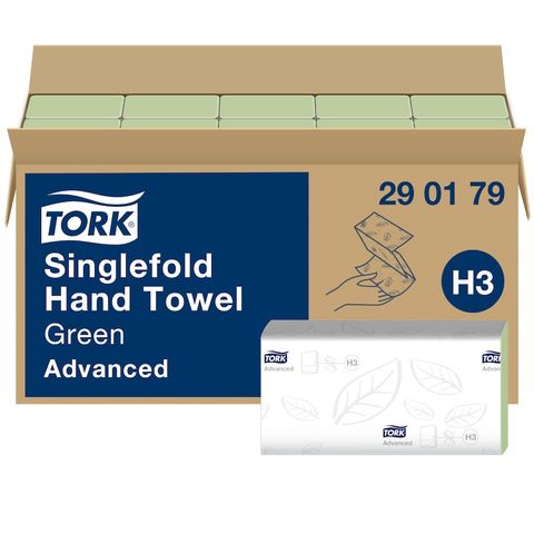 TORK H3 ADVANCED I/FOLD GREEN 2 PLY PAPER TOWEL 250S X 15