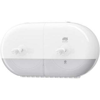 TORK T9 SMARTONE WHITE TWIN MINI TOILET ROLL DISPENSER