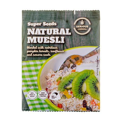 SERIOUS CEREAL NATURAL MUESLI 55G BREAKFAST CEREAL PORTIONS 48S - HPCNM