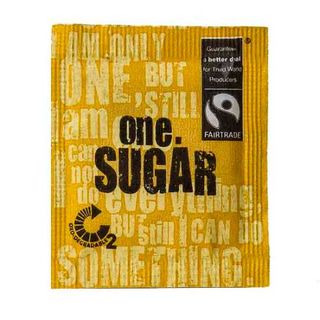 ONE 'FAIRTRADE' WHITE SUGAR SACHETS 2000S - ONES