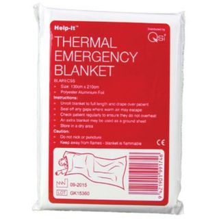 SILVER DISPOSABLE RESCUE EMERGENCY BLANKET 130CM X 210CM